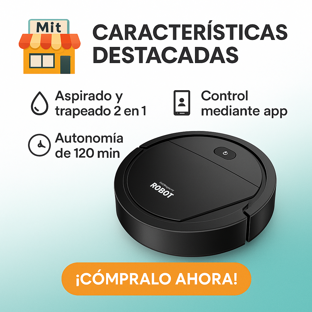ROBOT ASPIRADORA INTELIGENTE 2 EN 1