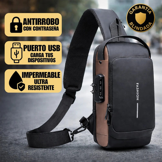 Mochila Cruzada Antirrobo Impermeable